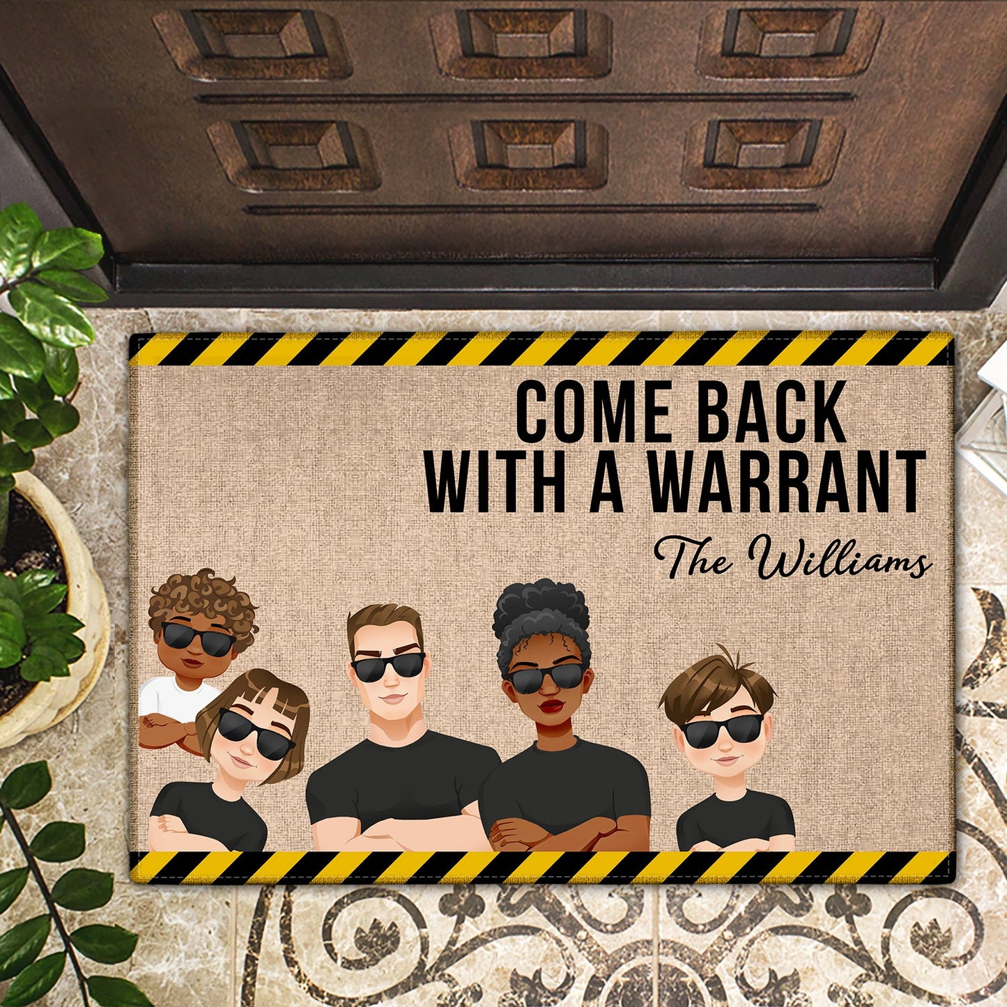 Come Back With A Warrant - Home Decor, Funny, Anniversary Gift For Family - Personalized Doormat