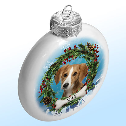 Custom Photo Lovely Dogs Cats - Christmas Memorial Gift For Pet Lovers - Personalized White Flat Ball Ornament