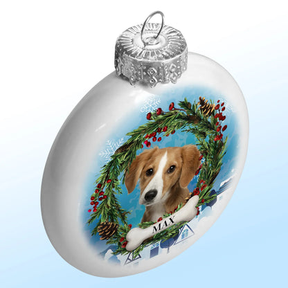 Custom Photo Lovely Dogs Cats - Christmas Memorial Gift For Pet Lovers - Personalized White Flat Ball Ornament