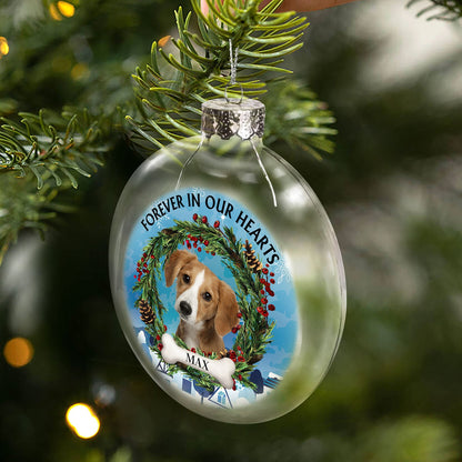 Custom Photo Lovely Dogs Cats Forever In My Heart - Christmas Memorial Gift For Pet Lovers - Personalized Clear Flat Ball Ornament