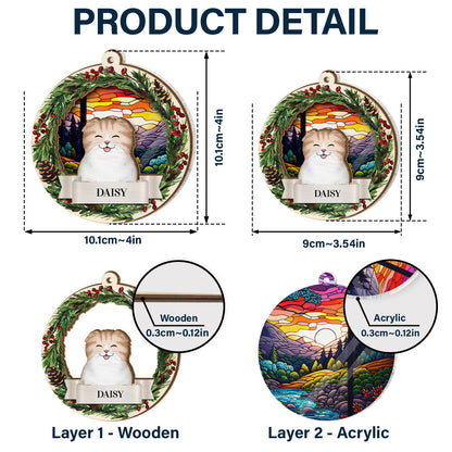 Lovely Dogs Cats - Christmas Memorial Gift For Pet Lovers - Personalized Suncatcher Ornament