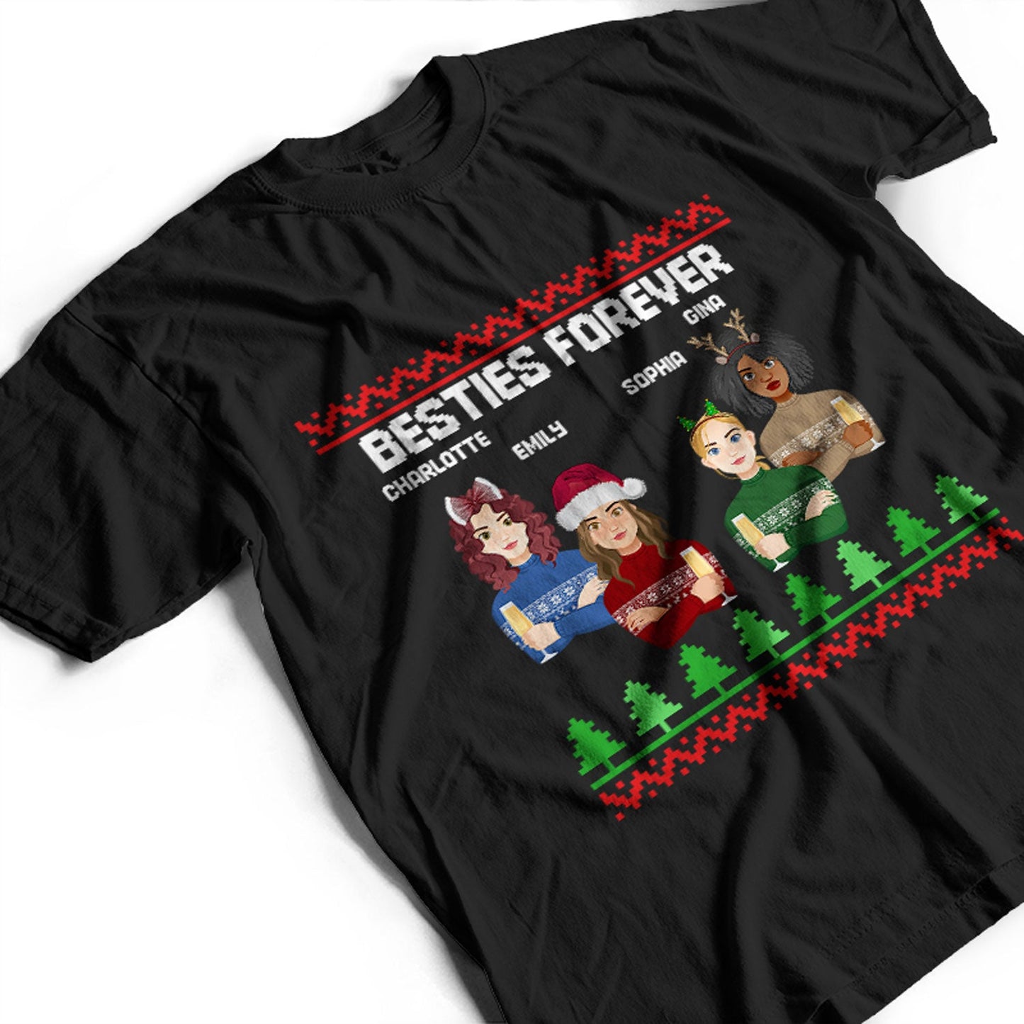 Flat Art Combo Dark - Christmas, Funny Gift For Family, Couple, Dad, Mom, Grandpa, Grandma - Personalized Sweatshirt