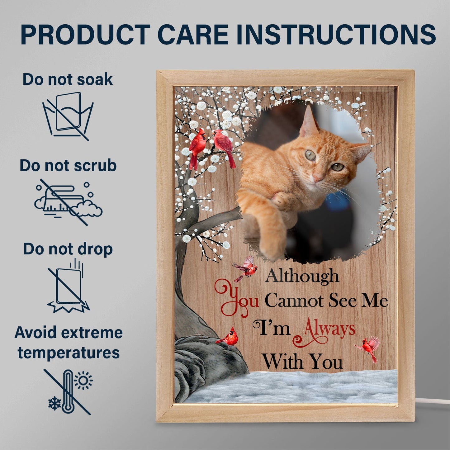 Custom Photo I'm Always With You - Memorial Gift For Family, Friends - Personalized Picture Frame Light Box