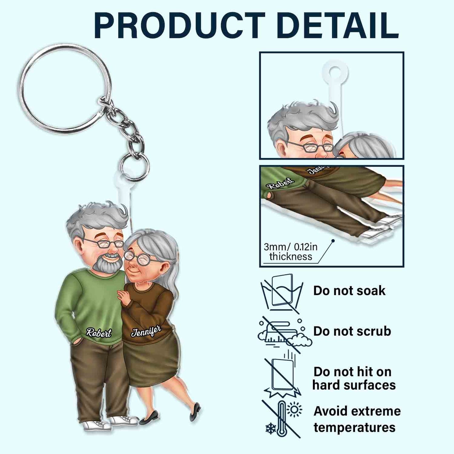 Arm In Arm Couple - Loving, Anniversary Gift For Couples, Husband, Wife - Personalized Cutout Acrylic Keychain