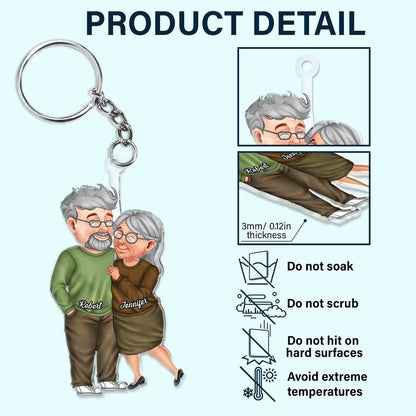 Arm In Arm Couple - Loving, Anniversary Gift For Couples, Husband, Wife - Personalized Cutout Acrylic Keychain