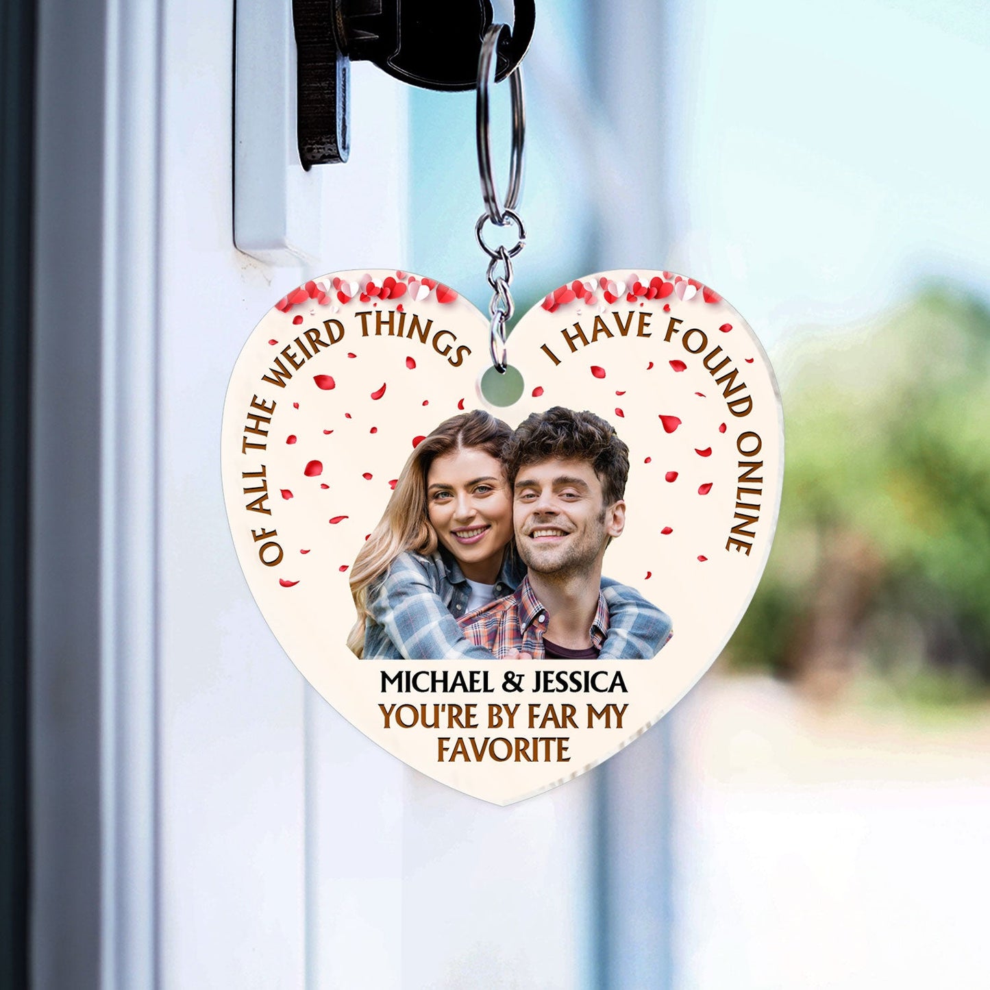 Custom Photo Of All The Weird Thing - Birthday, Anniversary Gift For Spouse, Husband, Wife, Couple - Personalized Acrylic Keychain