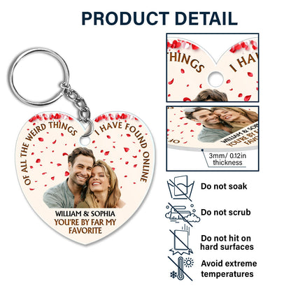Custom Photo Of All The Weird Thing - Birthday, Anniversary Gift For Spouse, Husband, Wife, Couple - Personalized Acrylic Keychain