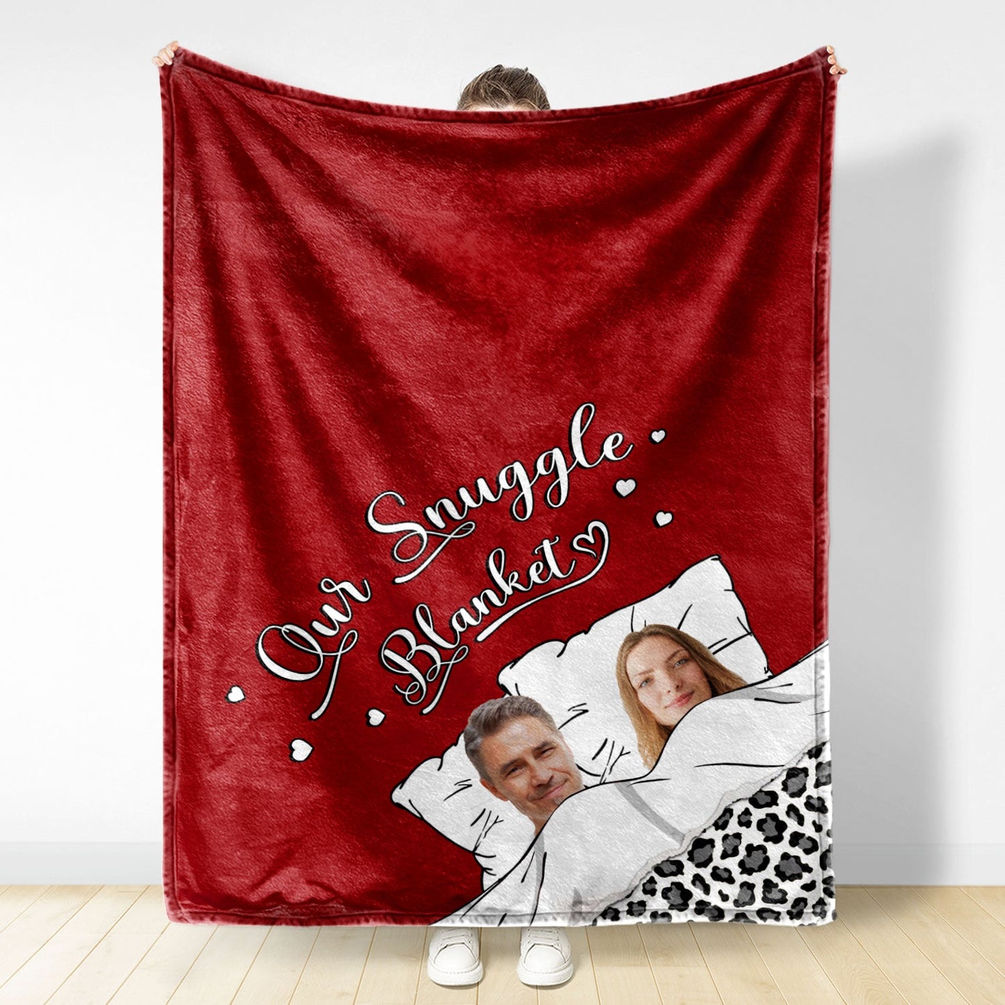 Custom Photo Our Snuggle Blanket - Birthday, Anniversary, Funny Gift For Spouse, Husband, Wife, Couple - Personalized Fleece Blanket