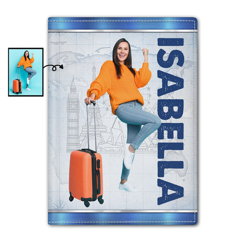 Custom Photo - Birthday Gift For Her, Him, Family, Trippin', Traveling Lovers - Personalized Passport Cover, Passport Holder