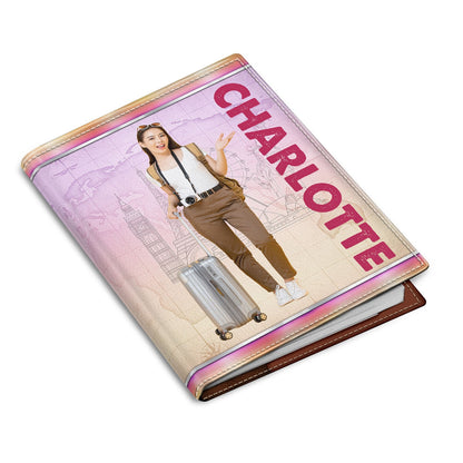 Custom Photo - Birthday Gift For Her, Him, Family, Trippin', Traveling Lovers - Personalized Passport Cover, Passport Holder