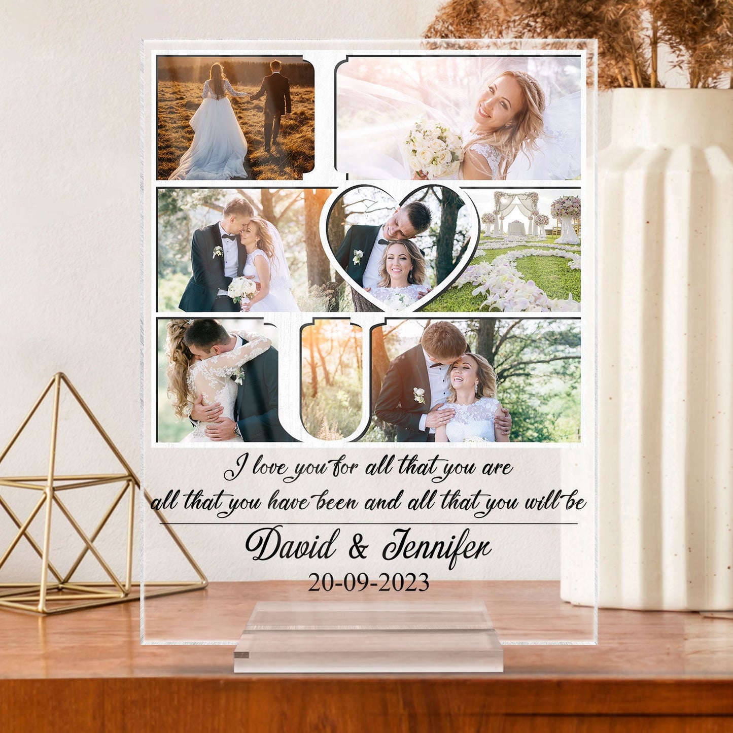 Custom Photo I Love You For All That You Are - Birthday, Anniversary Gift For Couple - Personalized Vertical Rectangle Acrylic Plaque