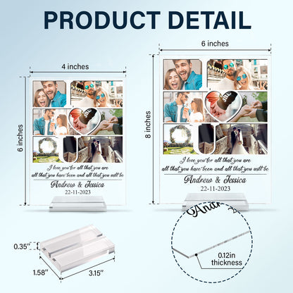 Custom Photo I Love You For All That You Are - Birthday, Anniversary Gift For Couple - Personalized Vertical Rectangle Acrylic Plaque