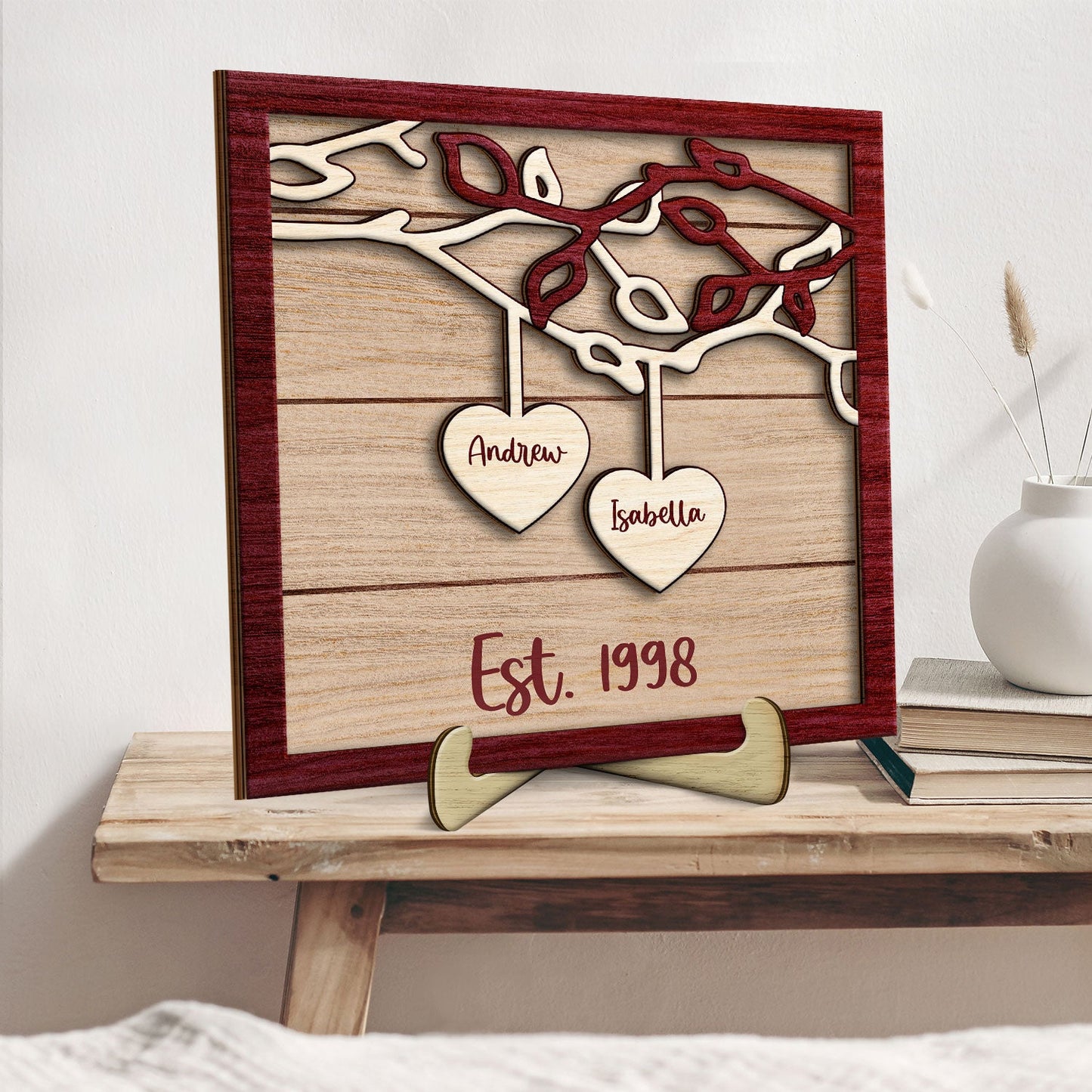 God Gave Me You - Gift For Couples, Husband, Wife - Personalized 2-Layered Wooden Plaque With Stand