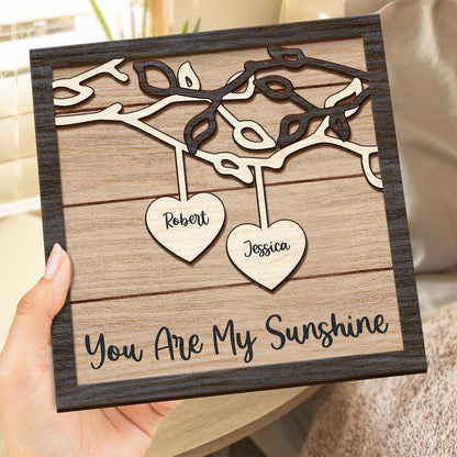 God Gave Me You - Gift For Couples, Husband, Wife - Personalized 2-Layered Wooden Plaque With Stand