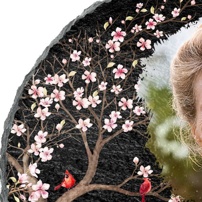Custom Photo I'm Always With You Blooming Tree - Memorial Gift For Family, Friends - Personalized Circle Memorial Garden Stone