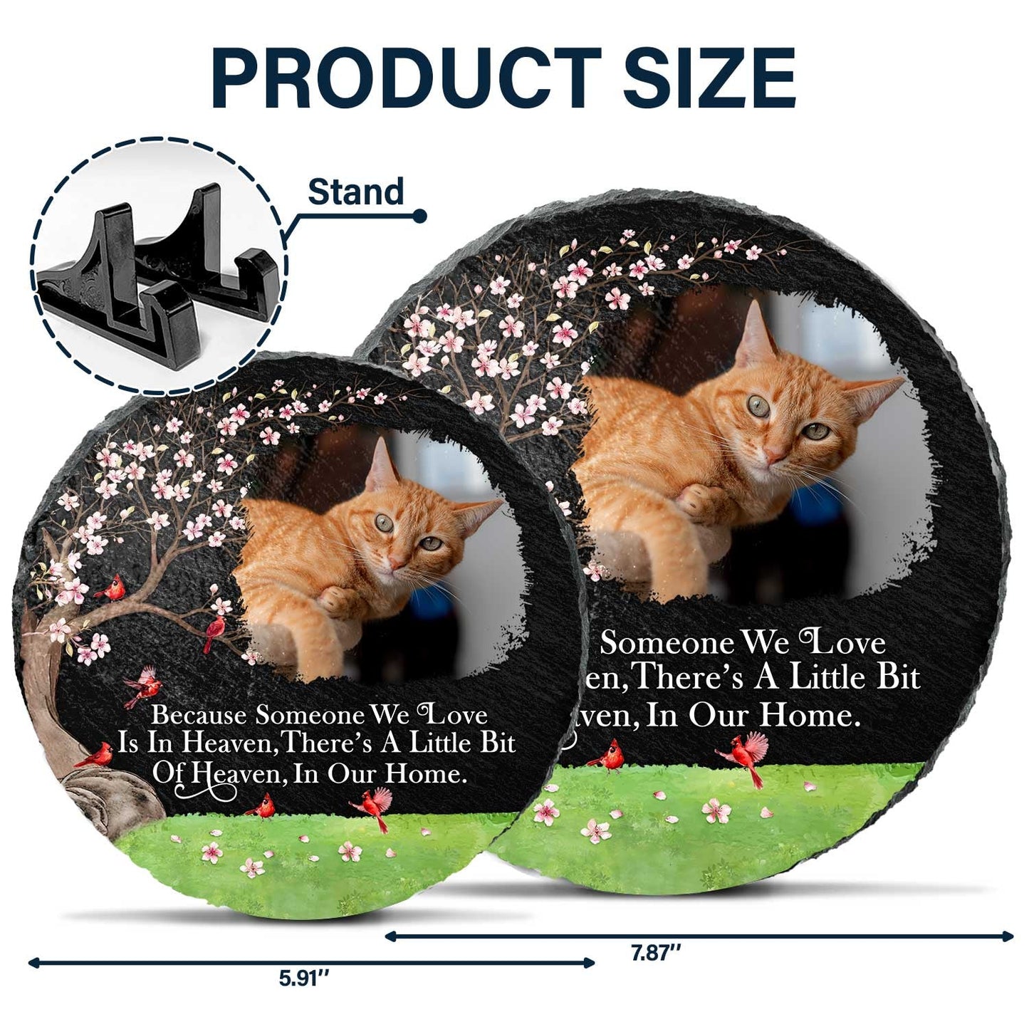 Custom Photo I'm Always With You Blooming Tree - Memorial Gift For Family, Friends - Personalized Circle Memorial Garden Stone