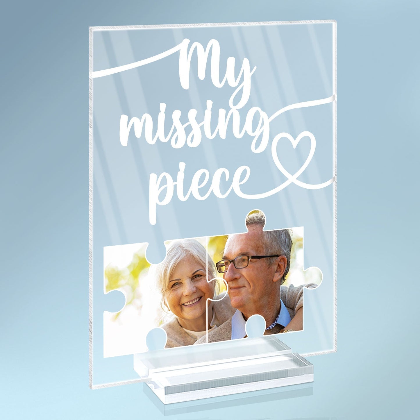 Custom Photo My Missing Piece - Gift For Old Couples, Husband, Wife - Personalized Vertical Rectangle Acrylic Plaque