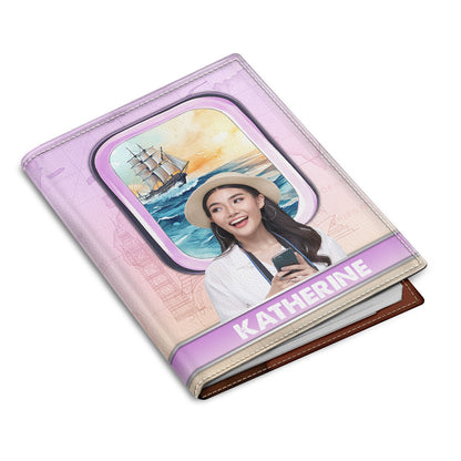 Custom Photo Plane Window - Birthday Gift For Traveling Lover, Him, Her, Family, Trippin', Vacation - Personalized Passport Cover, Passport Holder