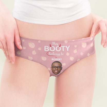 Custom Photo This Booty Belongs To - Birthday, Anniversary, Funny Gift For Wife, Girlfriend - Personalized Women's Low-waisted Brief