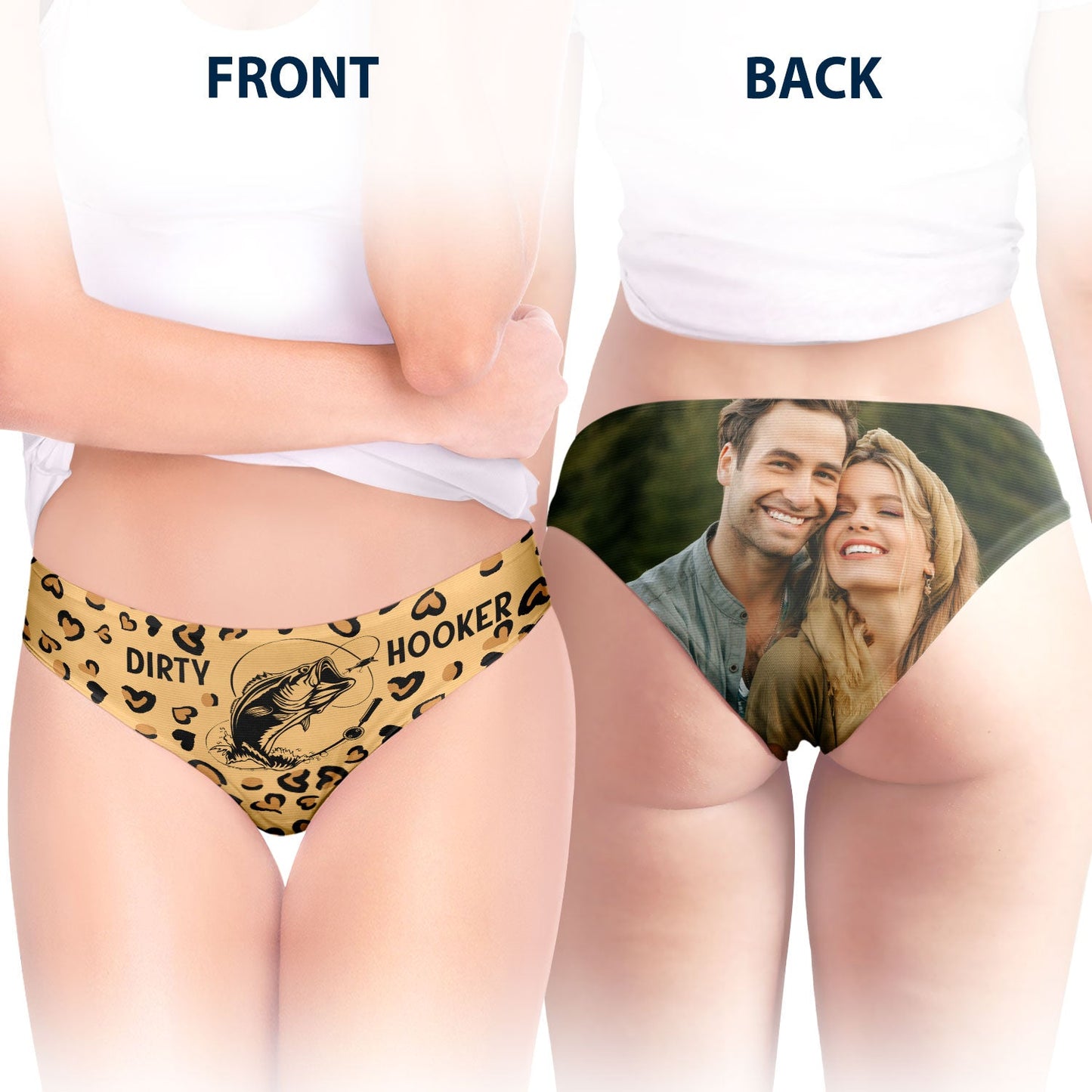 Custom Photo Master Baiter Dirty Hooker - Anniversary, Funny Gift For Spouse, Husband, Wife - Personalized Couple Matching Underwear Briefs