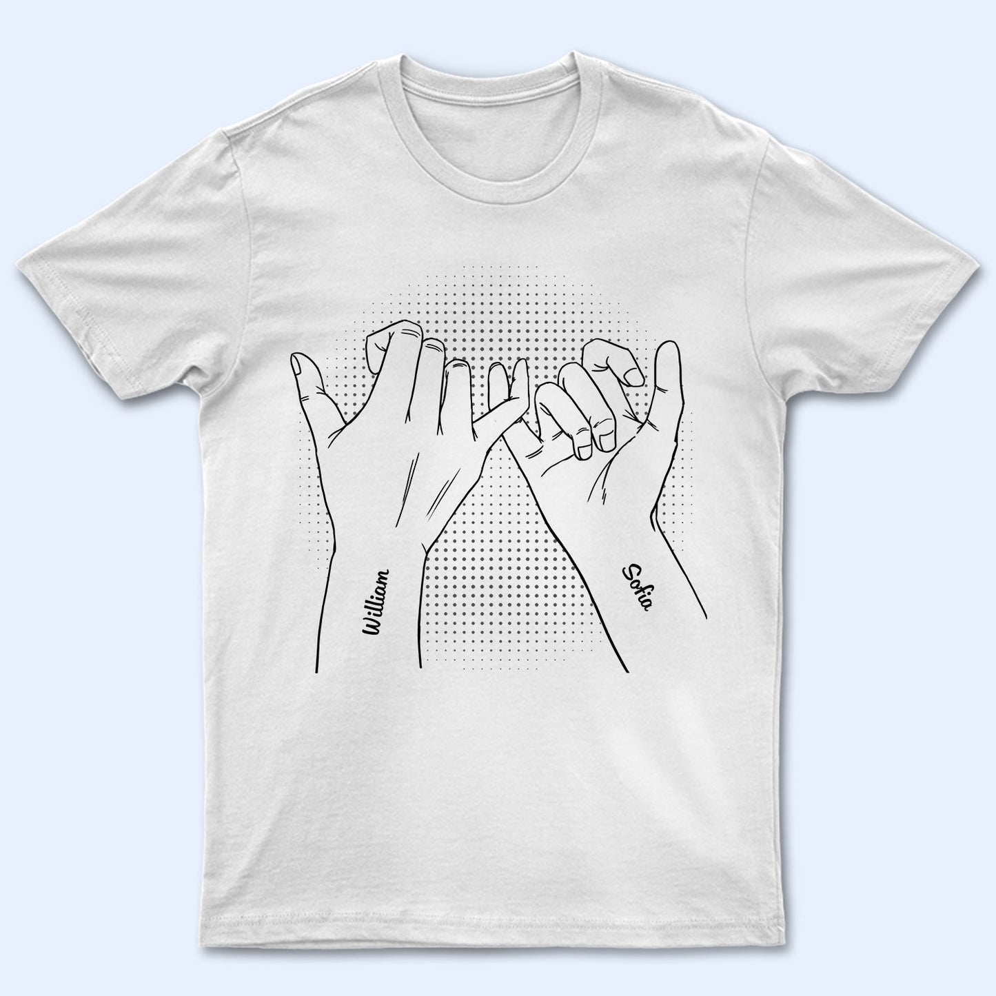 Hand In Hand Side By Side Pinky Promise - Loving, Birthday Gift For Bestie, Best Friends, Friendship, Sisters, Couple - Personalized Custom T Shirt