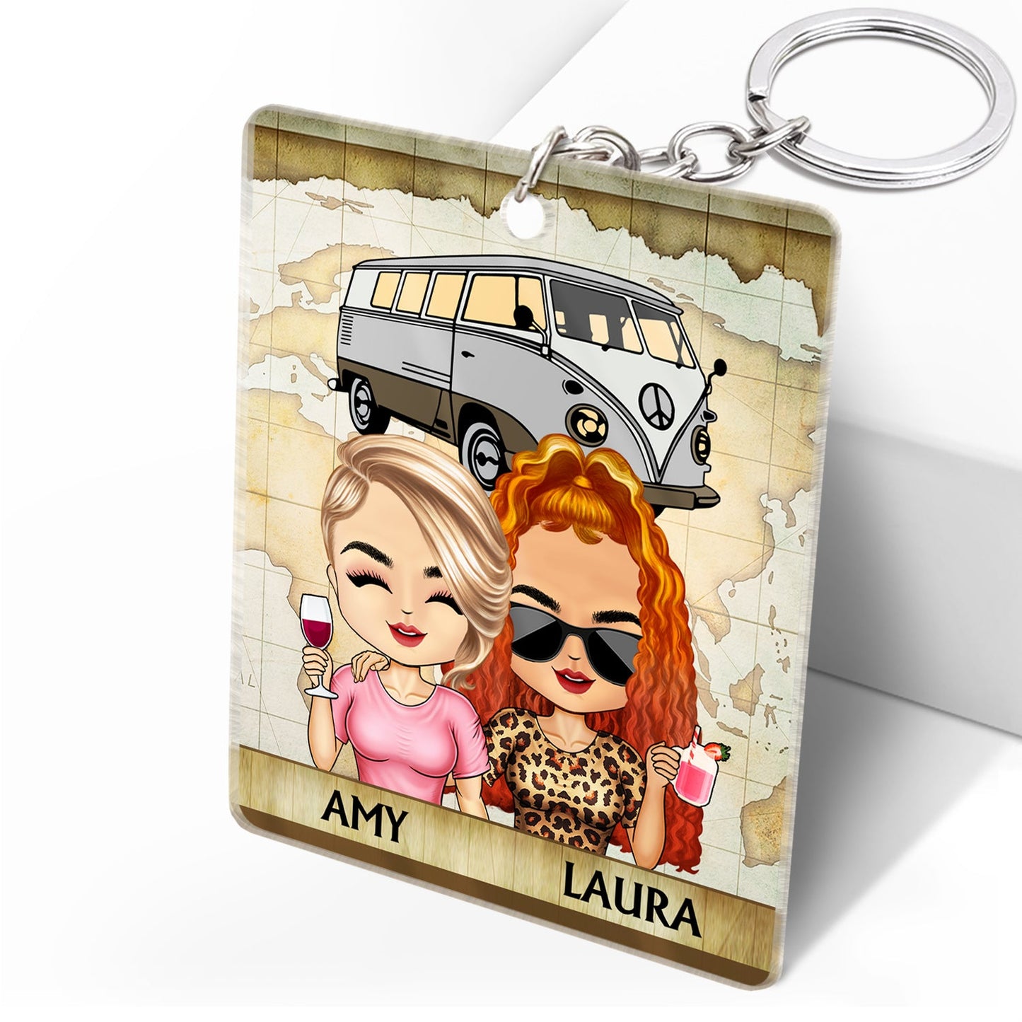 Drive Slow Drunk Camper Matter Key To The RVs - Birthday, Loving, Anniversary, Traveling Gift For Spouse, Husband, Wife, Camping Couple - Personalized Acrylic Keychain