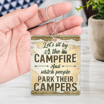 Drive Slow Drunk Camper Matter Key To The RVs - Birthday, Loving, Anniversary, Traveling Gift For Spouse, Husband, Wife, Camping Couple - Personalized Acrylic Keychain