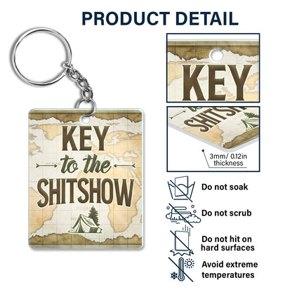 Drive Slow Drunk Camper Matter Key To The RVs - Birthday, Loving, Anniversary, Traveling Gift For Spouse, Husband, Wife, Camping Couple - Personalized Acrylic Keychain