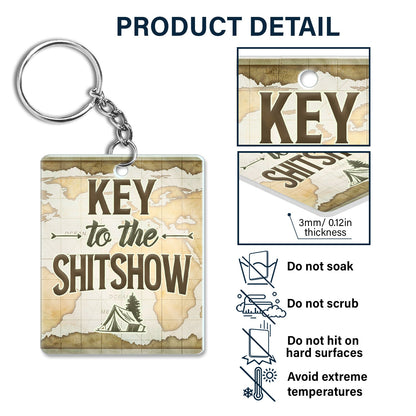 Drive Slow Drunk Camper Matter Key To The RVs - Birthday, Loving, Anniversary, Traveling Gift For Spouse, Husband, Wife, Camping Couple - Personalized Acrylic Keychain