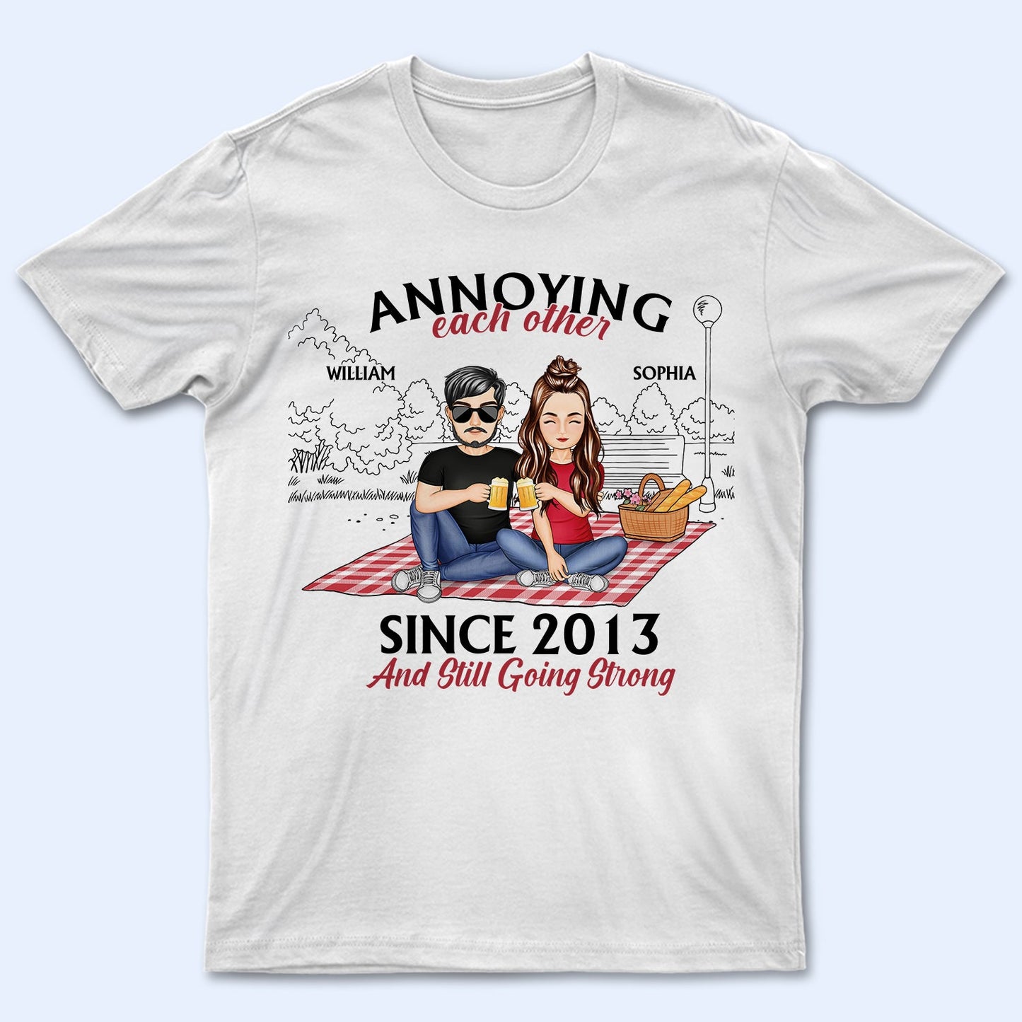 Annoying Each Other Still Going Strong Cartoon - Birthday, Anniversary, Loving Gift For Couple, Husband, Wife, Parents - Personalized T Shirt