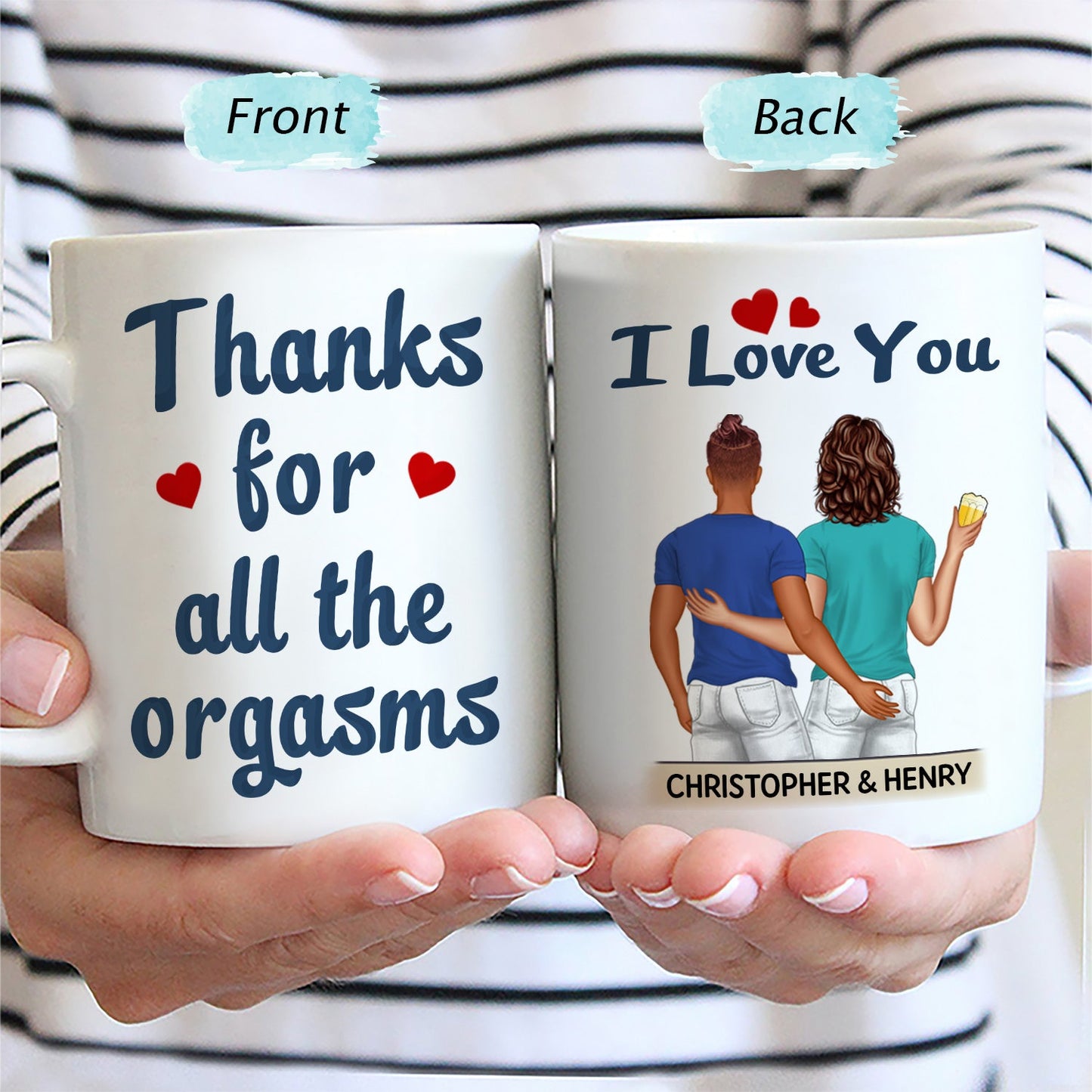 Thanks For All The Orgasms Backside - Anniversary, Funny Gift For Couples, Family - Personalized Mug