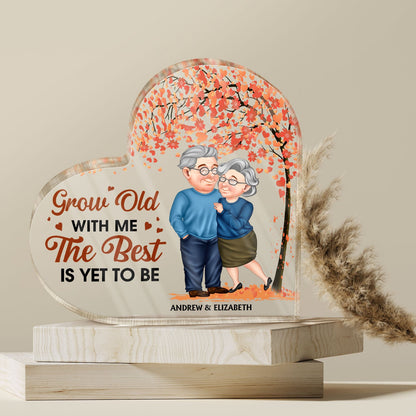 Arm In Arm Couple Annoy For The Rest Of My Life - Anniversary Gift For Spouse, Husband, Wife, Couple - Personalized Heart Shaped Acrylic Plaque