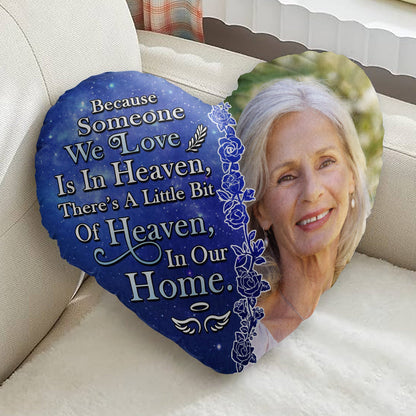 Custom Photo I'm Always With You - Memorial Gift For Family, Friends, Pet Lovers - Personalized Heart Shaped Pillow