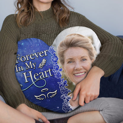 Custom Photo I'm Always With You - Memorial Gift For Family, Friends, Pet Lovers - Personalized Heart Shaped Pillow