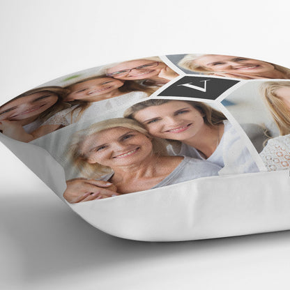 Custom Photo Monogram Letter - Birthday, Holiday Gift For Family, Friend, Parent, Couple, Grandparent - Personalized Pillow