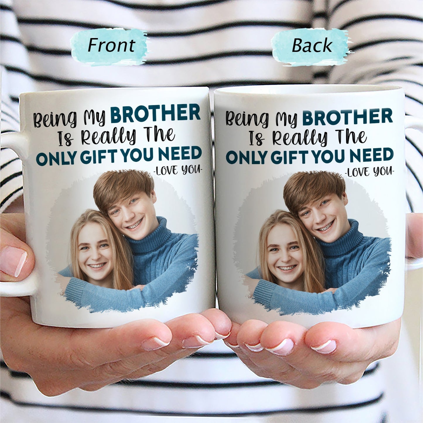 Custom Photo The Only Gift You Need - Gift For Sister, Brother, Dad, Mom, Couple, Family - Personalized Mug