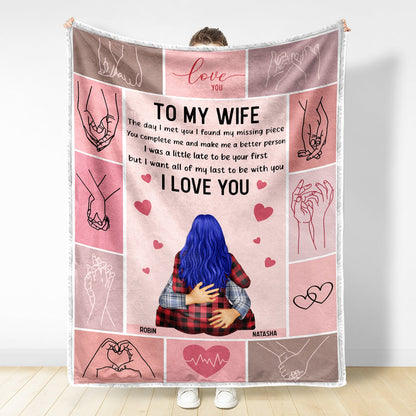 I Want All Of My Lasts To Be With You Couple Kissing - Loving, Anniversary Gift For Spouse, Husband, Wife - Personalized Fleece Blanket, Sherpa Blanket