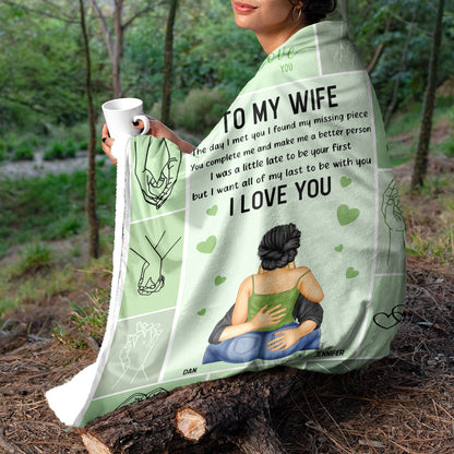 I Want All Of My Lasts To Be With You Couple Kissing - Loving, Anniversary Gift For Spouse, Husband, Wife - Personalized Fleece Blanket, Sherpa Blanket