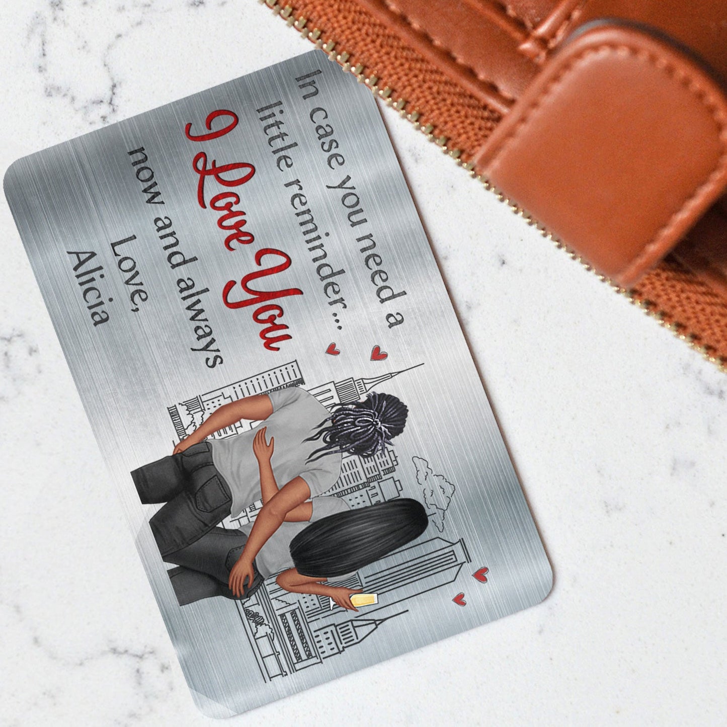 In Case You Need A Little Reminder Backside - Gift For Couples, Husband, Wife - Personalized Aluminum Wallet Card