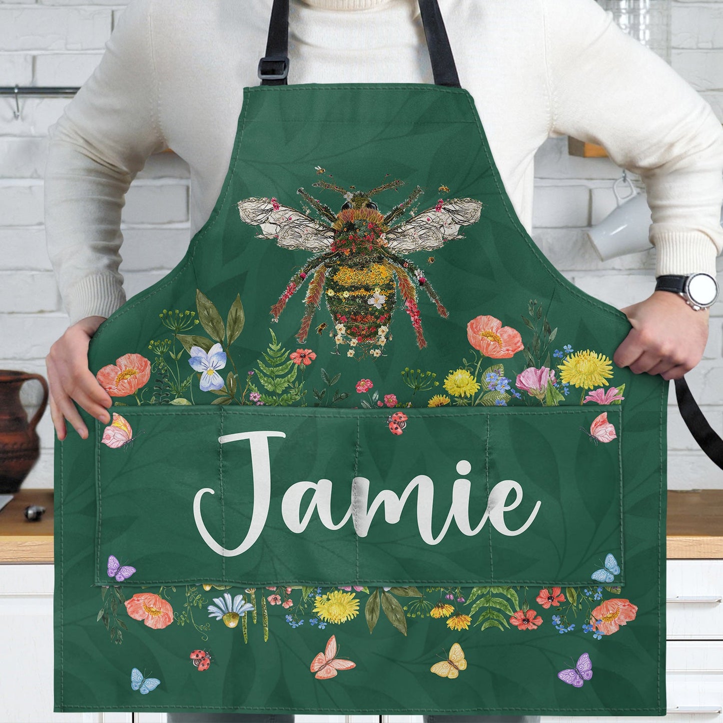 Just A Crazy Plant Mom In Her Office - Birthday, Loving Gift For Mother, Gardening Lover - Personalized Apron