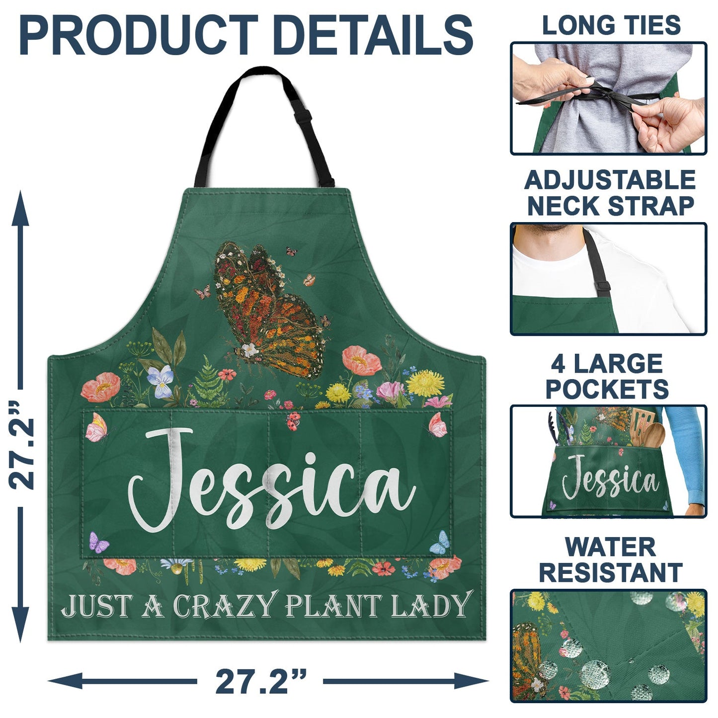 Just A Crazy Plant Mom In Her Office - Birthday, Loving Gift For Mother, Gardening Lover - Personalized Apron