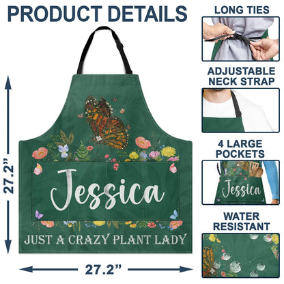 Just A Crazy Plant Mom In Her Office - Birthday, Loving Gift For Mother, Gardening Lover - Personalized Apron