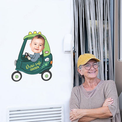 Custom Photo Drive Safe Daddy - Birthday, Loving Gift For Dad, Father, Papa, Grandpa - Personalized Camping Decal, Decor Decal