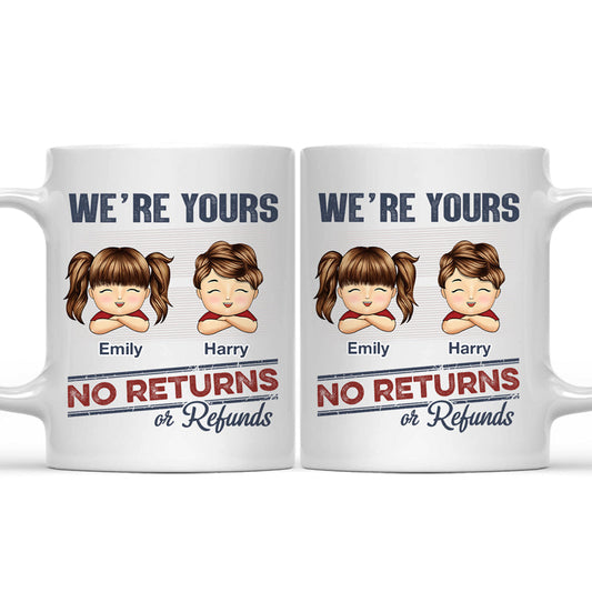 No Returns Or Refunds Chibi Grandkids - Funny Gift For Dad, Mom, Grandma, Grandpa - Personalized Mug