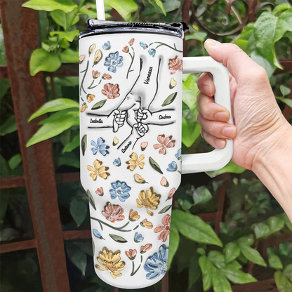 $0oz Hand In Hand, I Will Always Protect You - Gift For Mom, Grandma - 3D Inflated Effect Printed Cup, Personalized Tumbler