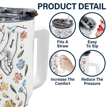 $0oz Hand In Hand, I Will Always Protect You - Gift For Mom, Grandma - 3D Inflated Effect Printed Cup, Personalized Tumbler