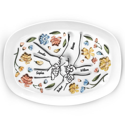 Hand In Hand, I Will Always Protect You - Gift For Mom, Grandma - 3D Inflated Effect Printed Personalized Plate