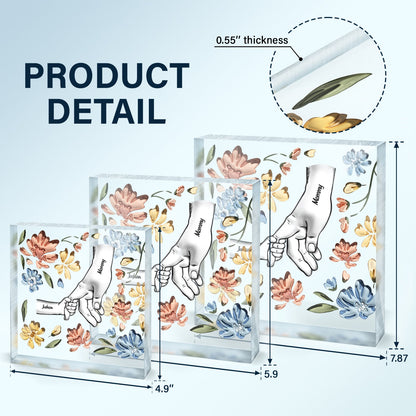 Hand In Hand, I Will Always Protect You - Gift For Mom, Grandma - Personalized Square Shaped Acrylic Plaque