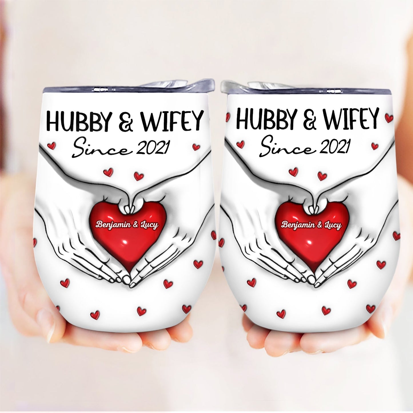 You & Me We Got This - Gift For Couples - 3D Inflated Effect Printed Cup, Personalized Wine Tumbler