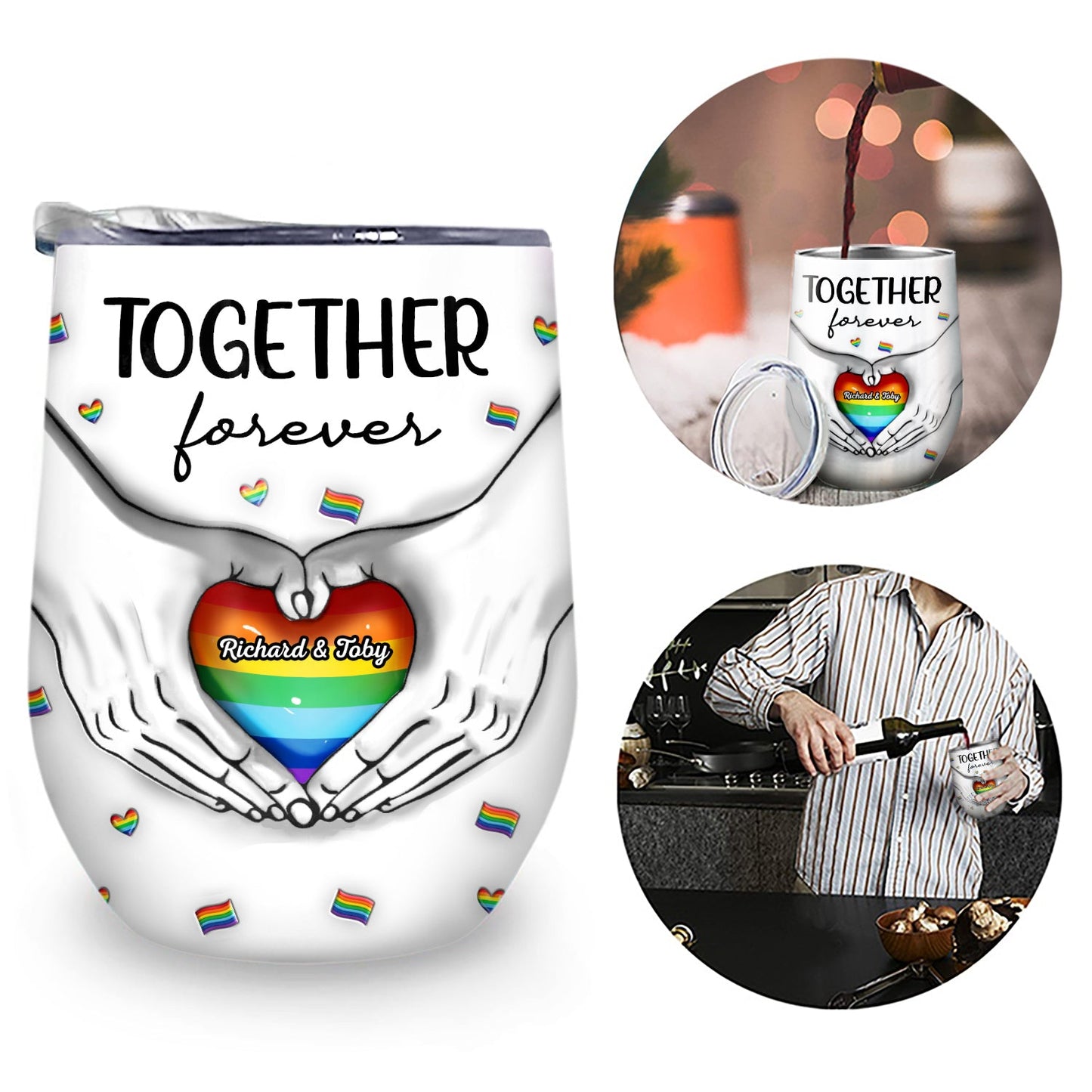 You & Me We Got This - Gift For Couples, LGBT - 3D Inflated Effect Printed Cup, Personalized Wine Tumbler